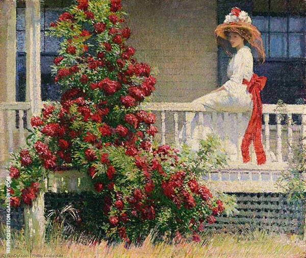 The Crimson Rambler 1908 by Philip Leslie Hale | Oil Painting Reproduction