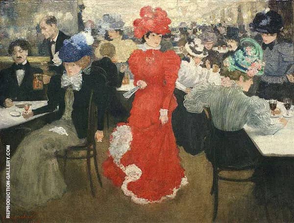 In The Cafe d'Harcourt in Paris 1897 | Oil Painting Reproduction