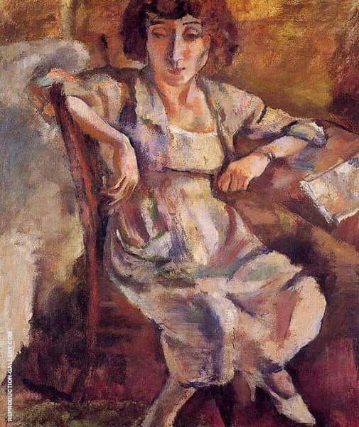 Hermine on a Chair 1918 by Jules Pascin | Oil Painting Reproduction