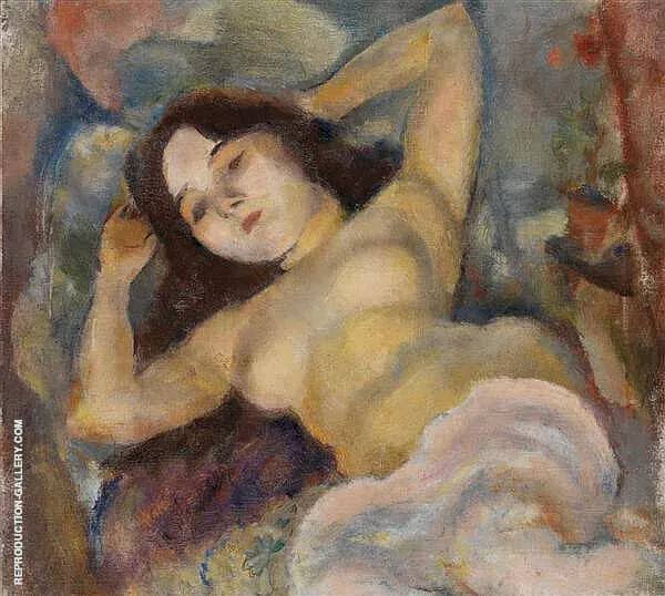 Nude with Arms Raised by Jules Pascin | Oil Painting Reproduction