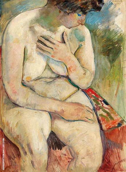 Seating Nude by Jules Pascin | Oil Painting Reproduction