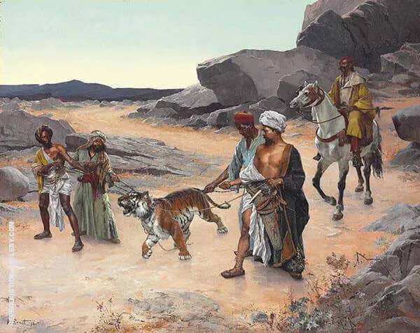 Return from The Tiger Hunt by Rudolf Ernst | Oil Painting Reproduction