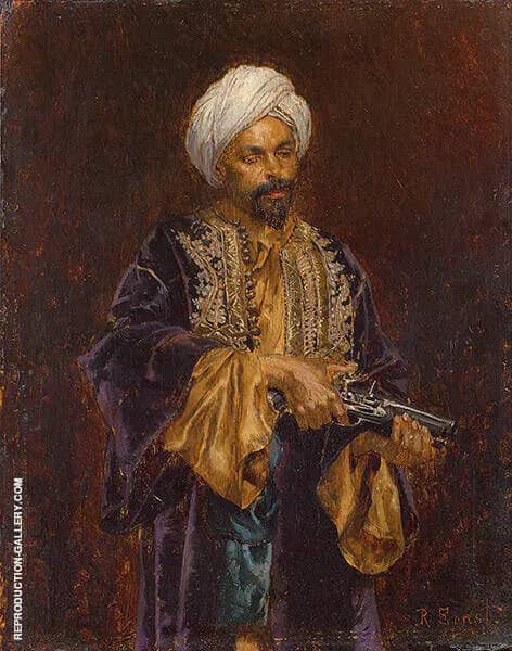 The Pistol by Rudolf Ernst | Oil Painting Reproduction