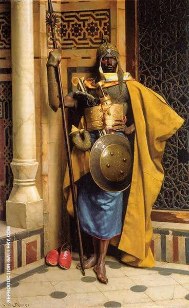 The Nubian Palace Guard by Ludwig Deutsch | Oil Painting Reproduction