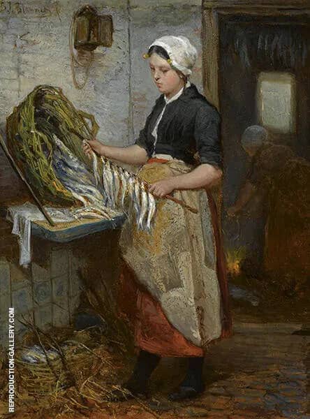 Preparing The Fish | Oil Painting Reproduction