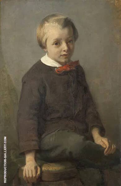Portrait of a Boy 1856 by August Allebe | Oil Painting Reproduction