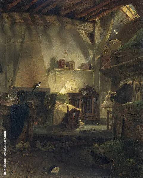 Well Guarded Child 1867 by August Allebe | Oil Painting Reproduction