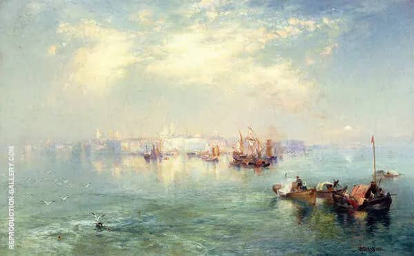 Vera Cruz Harbor Mexico by Thomas Moran | Oil Painting Reproduction