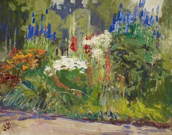 Flower Border Usher Farm York Mills | Oil Painting Reproduction
