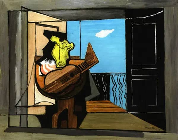 Interior with Balcony by Louis Marcoussis | Oil Painting Reproduction