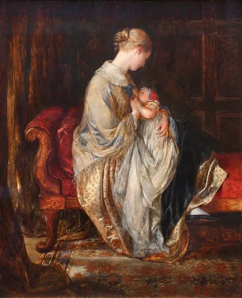 The Young Mother 1845 by Charles West Cope | Oil Painting Reproduction