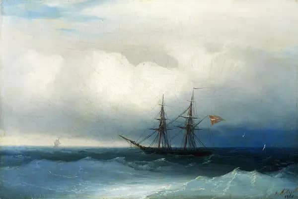 Stormy Waters, Biarritz by Ivan Aivazovsky | Oil Painting Reproduction