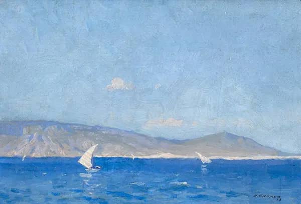 Coastal Scene with Dhows 1923 by Elioth Gruner | Oil Painting Reproduction