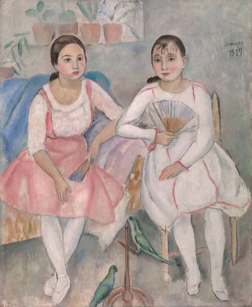 The Two Monk Parakeets by Joaquim Sunyer | Oil Painting Reproduction