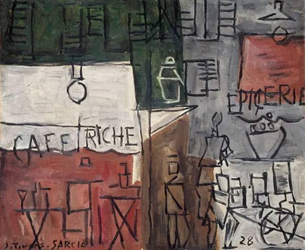 Cafe Riche 1928 by Joaquin Torres-Garcia | Oil Painting Reproduction