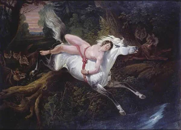 Mazeppa Pursued by Wolves after Horace Vernet | Oil Painting Reproduction