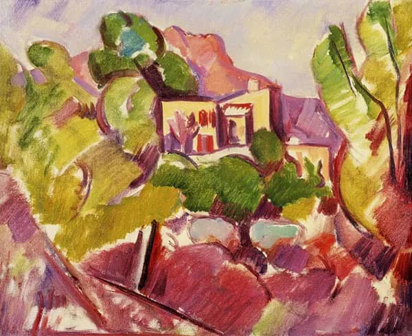 Chateau Noir with Mont Sainte Victoire in The Background 1925 | Oil Painting Reproduction