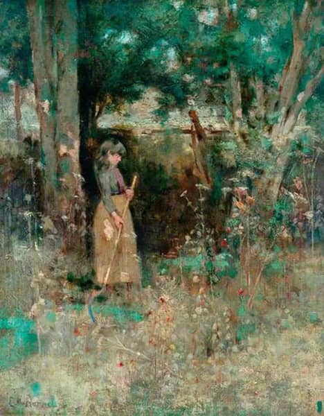 La lenadora by Edward Atkinson Hornel | Oil Painting Reproduction