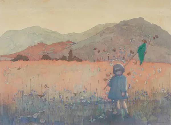 Butterfly Catcher by Norah Neilson Gray | Oil Painting Reproduction