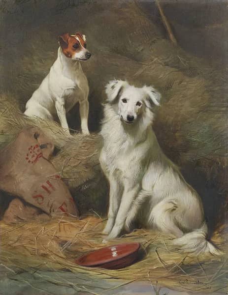 Nanny and Spot by Charles Burton Barber | Oil Painting Reproduction