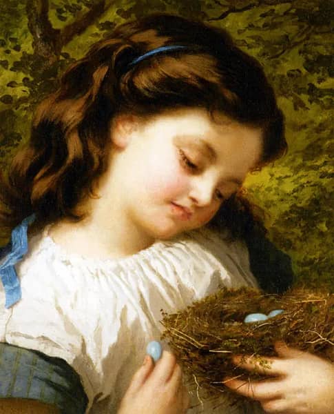 The Birds Nest by Sophie Gengembre Anderson | Oil Painting Reproduction