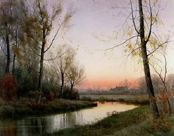 Walk Along Stream by Henry Farrer | Oil Painting Reproduction