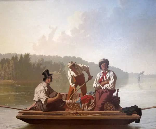 Boatmen on The Missouri | Oil Painting Reproduction