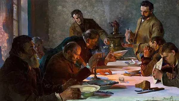 Christmas Eve in Siberia by Jacek Malczewski | Oil Painting Reproduction