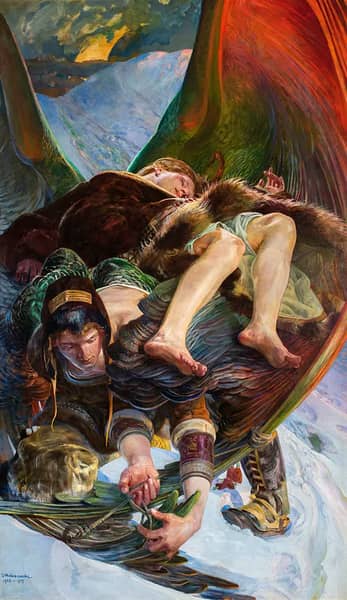 Eloe and Ellenai 1909 by Jacek Malczewski | Oil Painting Reproduction