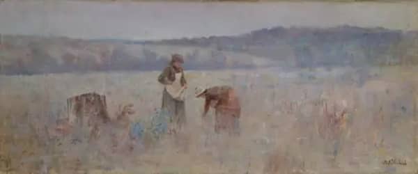 The Mushroom Gatherers by Jane Sutherland | Oil Painting Reproduction