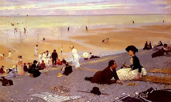 Sur Les Galets 1883 by Albert Aublet | Oil Painting Reproduction