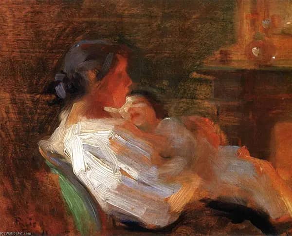 Mother and Child by Laura Muntz Lyall | Oil Painting Reproduction