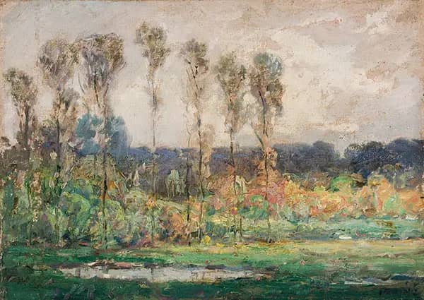 Landscape Poplars by Wilson H Irvine | Oil Painting Reproduction