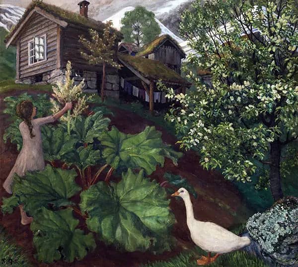 Bird Cherry Tree by Nikolai Astrup | Oil Painting Reproduction