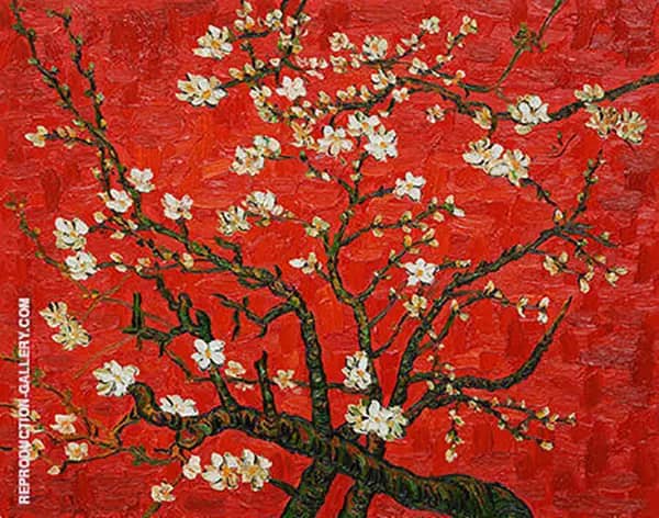 Branches with Almond Blossom Red | Oil Painting Reproduction
