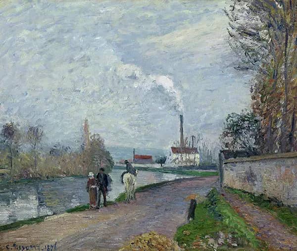 The Oise Near Pontoise in Grey Weather 1876 | Oil Painting Reproduction