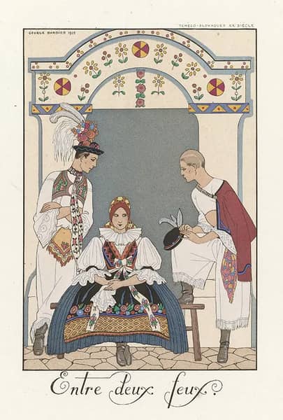 Entre Deux Feux by George Barbier | Oil Painting Reproduction