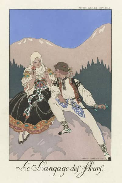 Le Langage des Fleurs by George Barbier | Oil Painting Reproduction