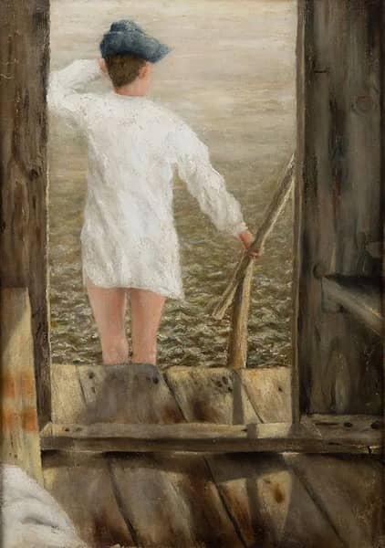 At The Bathhouse 1892 by Hugo Simberg | Oil Painting Reproduction