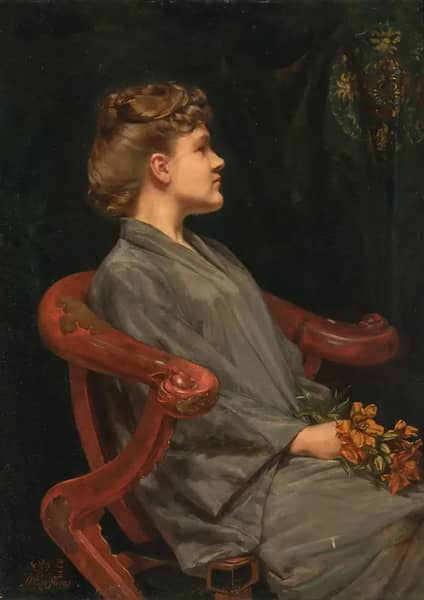 The Gray Kimono by Albert Herter | Oil Painting Reproduction