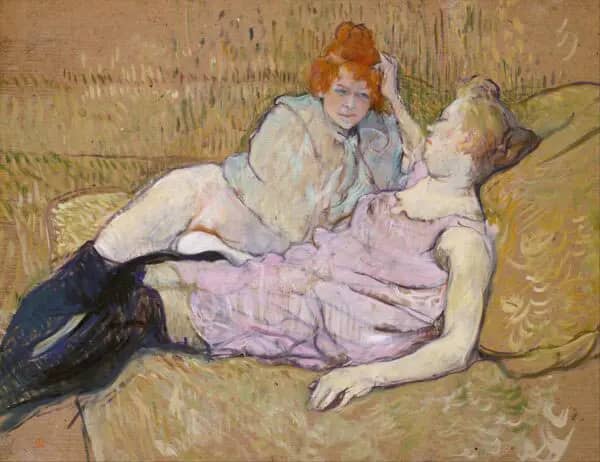 The Sofa 1894 by Henri De Toulouse Lautrec | Oil Painting Reproduction