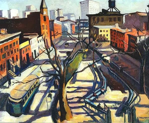 Sheridan Square New York by Samuel Halpert | Oil Painting Reproduction