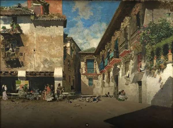 Old Town Hall in Granada by Maria Fortuny | Oil Painting Reproduction