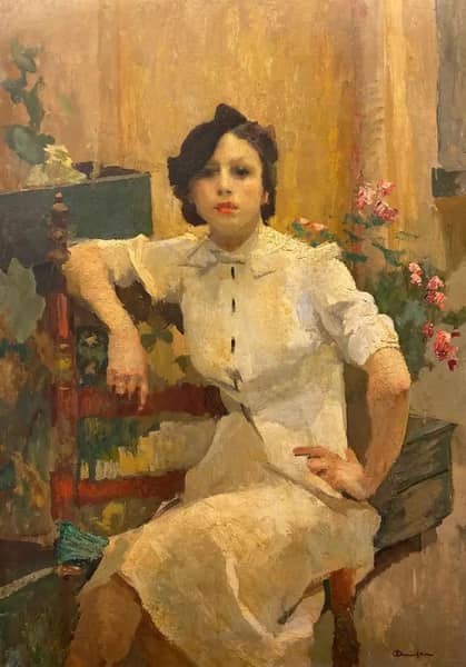 Riri in Bianco by Giuseppe Amisani | Oil Painting Reproduction