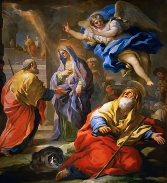 Joachim Receiving the Promise by Luca Giordano | Oil Painting Reproduction