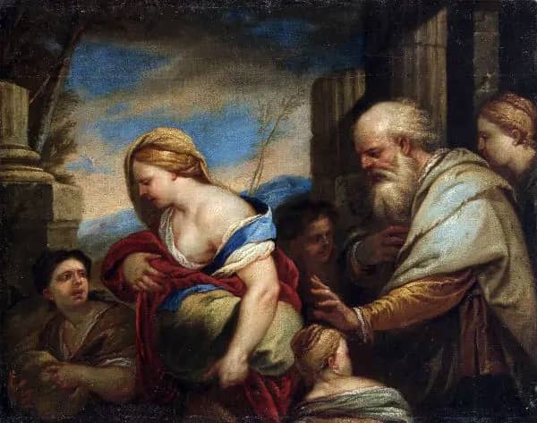 The Expulsion of Hagar by Luca Giordano | Oil Painting Reproduction