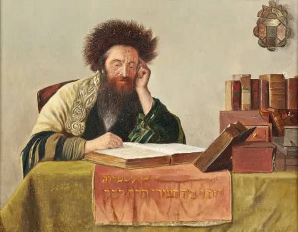 A Rabbi Reading the Talmud by Isidor Kaufmann | Oil Painting Reproduction