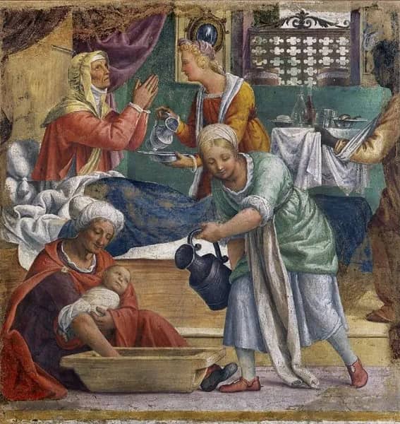 Nativity of the Virgin by Bernardino Luini | Oil Painting Reproduction
