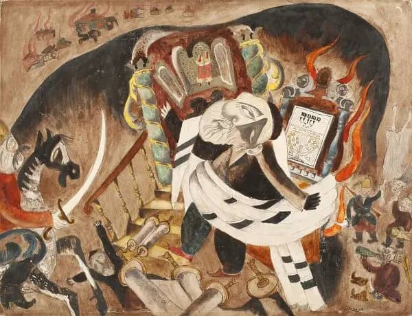 Prayer c1918 by Issachar Ber Ryback | Oil Painting Reproduction