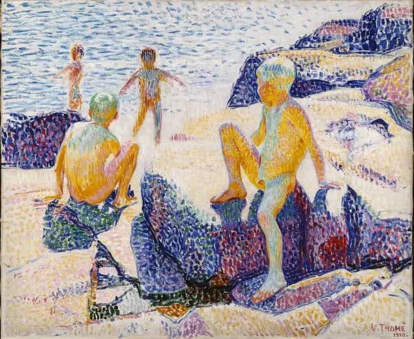 Bathing Boys by Verner Thome | Oil Painting Reproduction